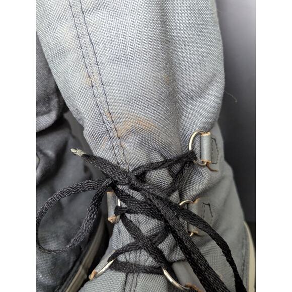 Vintage Sorel Glacier Tall Snow Boots Gray Canvas Mens 9 Made in Canada Manitoba - Picture 7 of 9